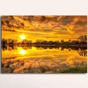 Πίνακας Καμβάς Με Φως Led 239SHN3287 70x45cm Multi Wallity Οριζόντιοι Ξύλο, Καμβάς