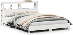 vidaXL Σκελετός Κρεβ. Χωρίς Στρώμα Λευκό 150x200 εκ Μασίφ Πεύκο