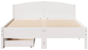 vidaXL Σκελετός Κρεβ. Χωρίς Στρώμα Λευκό 140x190 εκ Μασίφ Πεύκο