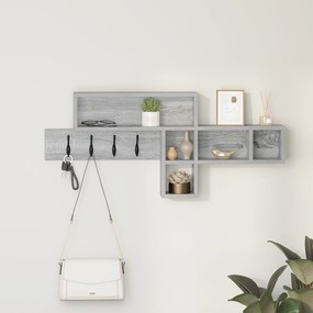 vidaXL Τοίχου Κρεμάστρα με ράφι Γκρι sonoma 100 x 12 x 43.5 εκ