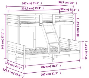 ΚΟΥΚΕΤΑ 90X200/120X200 ΕΚ. ΚΑΦΕ ΚΕΡΙΟΥ ΑΠΟ ΜΑΣΙΦ ΞΥΛΟ ΠΕΥΚΟΥ 3207172