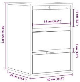 Συρταριέρα Γκρι Sonoma 40x41x58 εκ. από Επεξεργ. Ξύλο - Γκρι