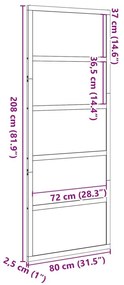 Πόρτα Αχυρώνα Καφέ Κεριού 80x208 εκ. από Μασίφ Ξύλο Πεύκου - Καφέ