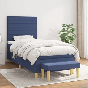 ΚΡΕΒΑΤΙ BOXSPRING ΜΕ ΣΤΡΩΜΑ ΜΠΛΕ 100 X 200 ΕΚ. ΥΦΑΣΜΑΤΙΝΟ 3137219