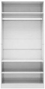 vidaXL Ντουλάπα Γυαλιστερό Λευκό 100 x 50 x 200 εκ. από Επεξ. Ξύλο