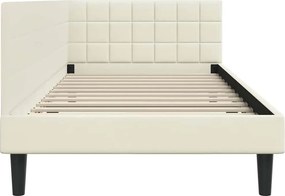 vidaXL Κρεβάτι Γωνίας Κρεμ 100 x 200 cm Βελούδο