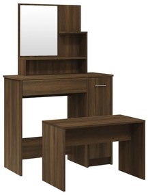 vidaXL Μπουντουάρ Σετ Καφέ Δρυς 86,5 x 35 x 136 εκ.
