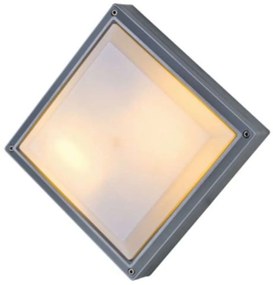 Φωτιστικό Τοίχου - Απλίκα HI5502 E27 2X18W 27X27X7,8cm Τετράγωνη Opal Grey Aca