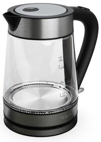 Βραστήρας γυάλινος Tesla КТ300Х, 2200W, 1.7 Lt, Ανοξείδωτη καλυμμένη αντίσταση, Έλεγχος STRIX, Μαύρο χρώμα