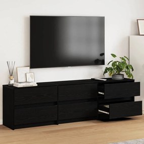 vidaXL Ντουλάπι TV Μαύρο 182 x 34 x 50 εκ. Επεξεργασμένο ξύλο