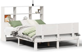 vidaXL Κρεβάτι Βιβλιοθήκη Χωρίς Στρώμα 140x200 εκ Μασίφ Ξύλο Πεύκο