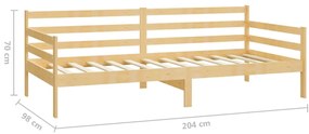 vidaXL Καναπές Κρεβάτι με Συρτάρια 90 x 200 εκ. από Μασίφ Ξύλο Πεύκου