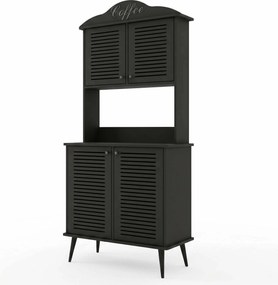 Έπιπλο Μπαρ Καφέ Μαύρο BRADO 90x40x20