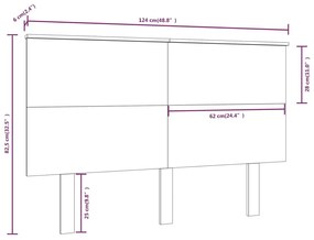 Κεφαλάρι Κρεβατιού Μελί 124x6x82,5 εκ. από Μασίφ Ξύλο Πεύκου - Καφέ