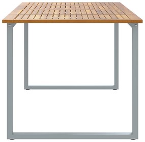 vidaXL Υπαίθριο Τραπέζι Φαγητού Γκρι 200x90x75 εκ. Χάλυβας και Σολοιδικό Ξύλο Ακακίας