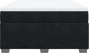 vidaXL Κρεβάτι Boxspring με Στρώμα Μαύρο 140x190 εκ. Βελούδινο