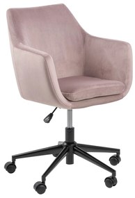 Καρέκλα γραφείου Oakland 322, Dusty pink, 91x58x58cm, 9 kg, Με μπράτσα, Με ρόδες, Μηχανισμός καρέκλας: Economic | Epipla1.gr