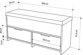 Παπουτσοθήκη Cove Megapap χρώμα ανθρακί 106x34x51,5εκ.