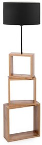Φωτιστικό δαπέδου με Ξύλο Claude 37x20x140εκ Megapap-GP029-0005,2-Μαύρο GP029-0005,2