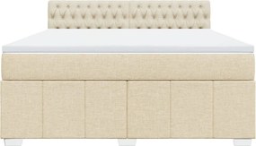 vidaXL Κρεβάτι Boxspring με Στρώμα Κρεμ 180x200 εκ. Υφασμάτινο