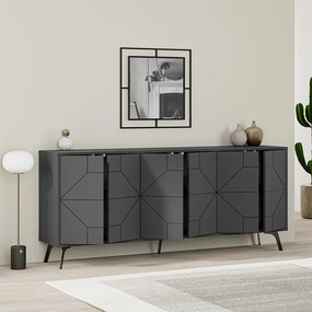 Μπουφές Dune Megapap χρώμα ανθρακί 184x35x77,4εκ.