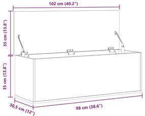 ΚΟΥΤΙ ΑΠΟΘΗΚΕΥΣΗΣ ΓΚΡΙ SONOMA 102X35X35 ΕΚ. ΕΠΕΞΕΡΓΑΣΜΕΝΟ ΞΥΛΟ 840693