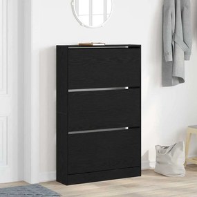 vidaXL ντουλάπα παπουτσιών  Μαύρο Δρυς 80x21x125,5 εκ Επεξεργασμένο ξύλο
