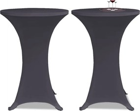 vidaXL Καλύμματα Τραπεζιού Ελαστικά 2 τεμ. Ανθρακί 60 εκ.