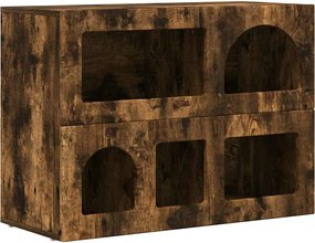 vidaXL Πλαϊνό γραφείο Καπνιστό Δρύς 80.5 x 35 x 59 εκ.