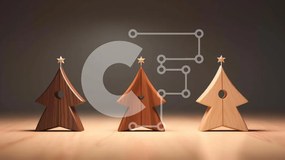 Intra Συλλεκτικό Ξύλινο Παζλ Plywood  4mm - Ξύλινα στολίδια Χριστουγεννιάτικου Δέντρου Σε Ξύλινο Κουτί - Διαστάσεις: 10x10 cm – 25 κομμάτια