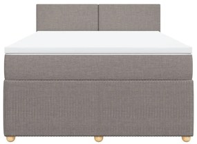 Κρεβάτι Boxspring με Στρώμα Taupe 160x200 εκ. Υφασμάτινο - Μπεζ-Γκρι