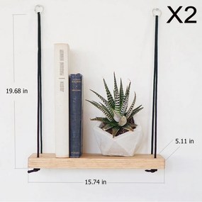 ΣΕΤ ΡΑΦΙΑ ΤΟΙΧΟΥ ΜΕ ΣΧΟΙΧΙ &amp; ΞΥΛΟ  ΦΥΣΙΚΟ ΜΑΥΡΟ 40x13x50 εκ.