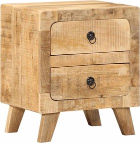 vidaXL Κομοδίνο 40x32x46 cm από μασίφ ξύλο Rough Mango