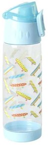 Μπουκάλι Με Στόμιο "Skateboard" RICE-PLBOT-SKATE 500ml 6,5x21cm Blue-Multi Πλαστικό Rice 500ml Plastic