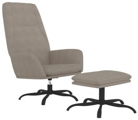 vidaXL Πολυθρόνα Relax Ανοιχτό Γκρι Βελούδινη με Σκαμπό