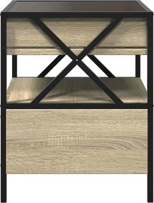vidaXL Κομοδίνο Άπειρο Φως LED Sonoma Δρυς 40x40x51 εκ.