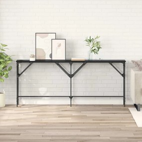 vidaXL Τραπέζι κονσόλας Μαύρη Οξυά 180 x 30 x 75 εκ Επεξεργασμένο ξύλο