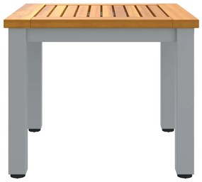 vidaXL Υπαίθρια Τραπέζια Φυσικό και γκρι 45 x 45 x 38 εκ.