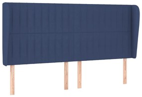 Κεφαλάρι με Πτερύγια Μπλε 203x23x118/128 εκ. Υφασμάτινο - Μπλε