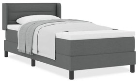 vidaXL Κρεβάτι box spring με στρώμα με στρώμα Σκούρο γκρι 100 x 200 cm