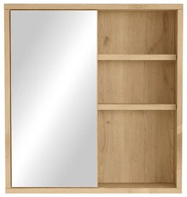 Ντουλάπι μπάνιου Bagno με καθρέπτη pakoworld oak 60x14.5x63.6εκ