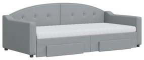 vidaXL Καναπές Κρεβάτι Συρόμενος Αν. Γκρι 90x190 εκ.Ύφασμα &amp; Συρτάρια
