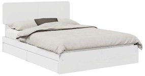 vidaXL Κρεβάτι Αποθήκης Λευκό 140 x 200 cm Επεξεργασμένο ξύλο