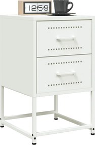 vidaXL Κομοδίνα 2 τεμ. Λευκό 36x39x60,5 εκ. από Χάλυβα