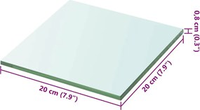 vidaXL Ράφια Πάνελ 2 τεμ. Διάφανα 20 x 20 εκ. Γυάλινα