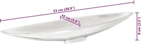 vidaXL Καλάθι Φρούτων Ασημί 53 x 9 x 10 εκ Αλουμίνιο