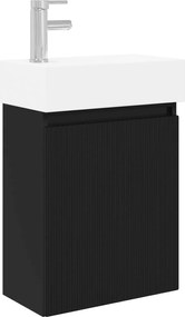 vidaXL Μονάδα μπάνιου με βρύση Μαύρο 45,5 x 22,5 x 84 εκ