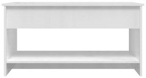 vidaXL Τραπεζάκι Σαλονιού Γυαλ. Λευκό 102x50x52,5 εκ. Επεξεργ. Ξύλο