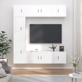 vidaXL Σετ Επίπλων Τηλεόρασης 7 Τεμαχίων Λευκό από Επεξεργασμένο Ξύλο