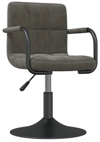 vidaXL Σκαμπό Μπαρ Σκούρο Γκρι Βελούδινο